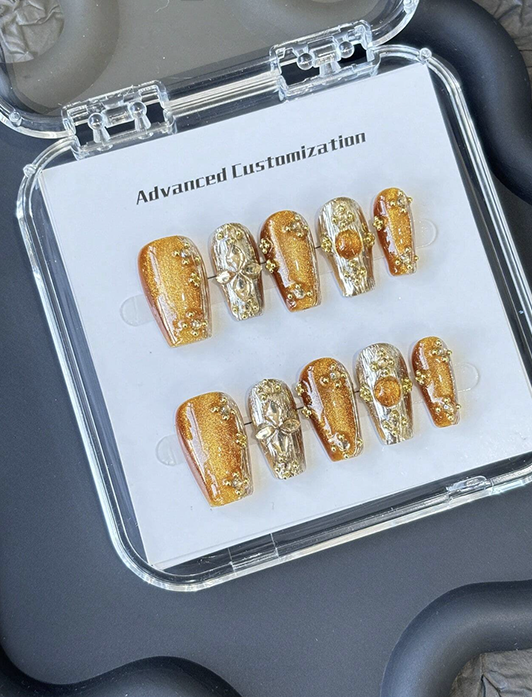 Honey Drip Nails