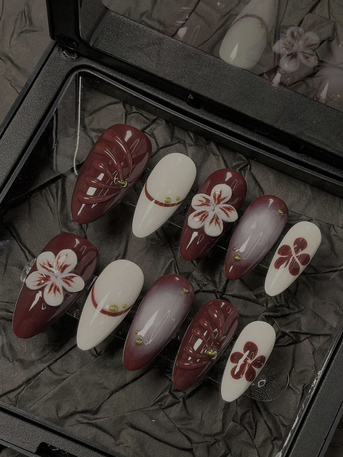 Wine Orchid Nails