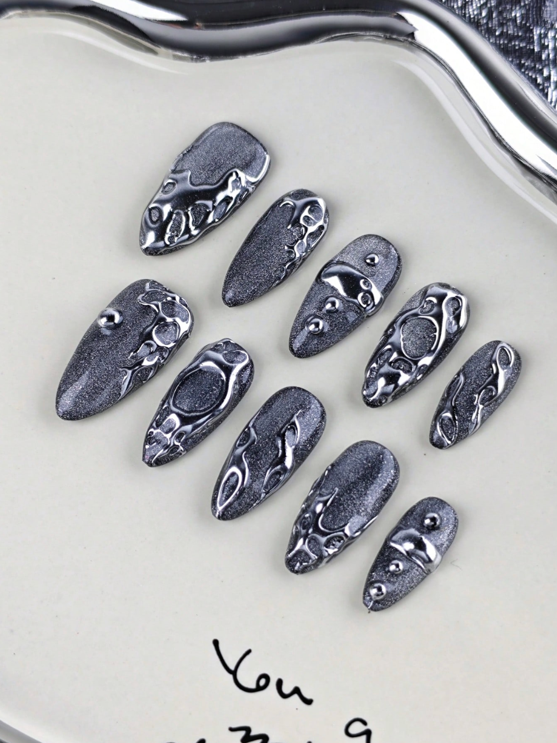 Chrome Drip Nails
