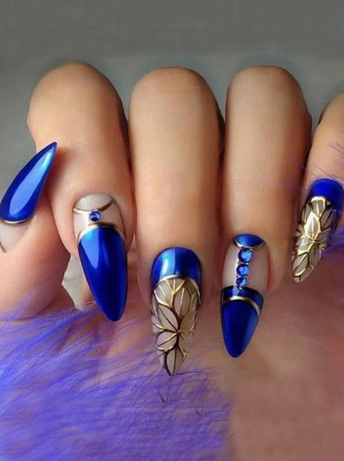 Mystic Blue Elegance Nails