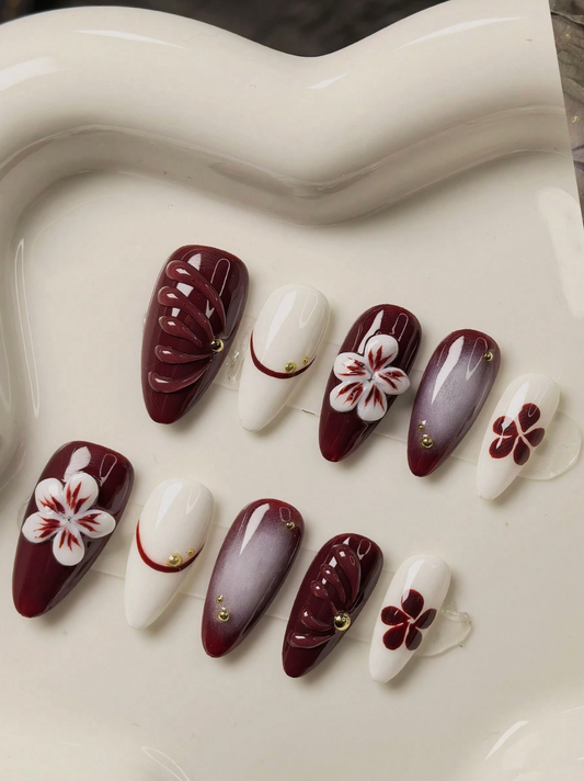 Wine Orchid Nails