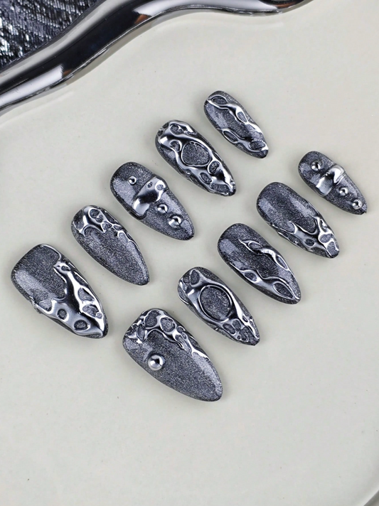 Chrome Drip Nails
